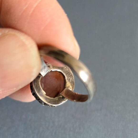 Sterling silver 925 ring with cabochon Amethyst stone. - Picture 9 of 11